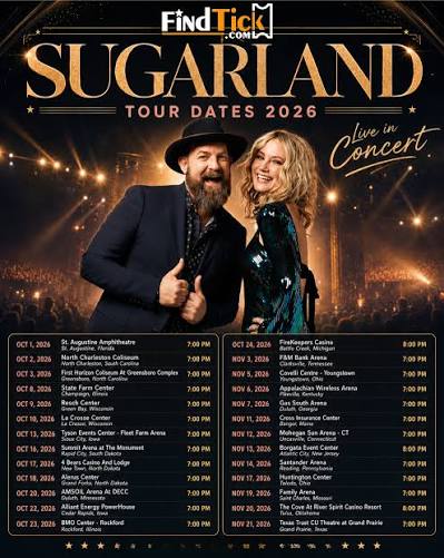 Sugarland 2026 concert poster