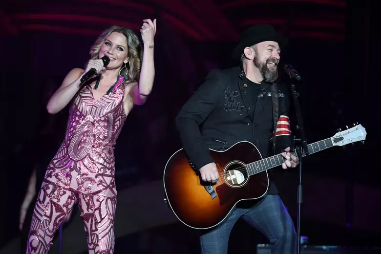 Sugarland performing live on stage